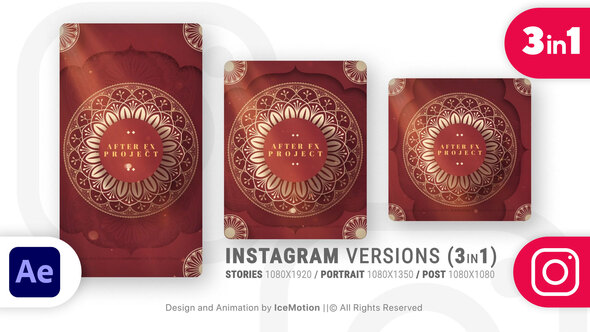 Instagram Ramadan Intro || Ramadan Opener (3 in 1) (RED)