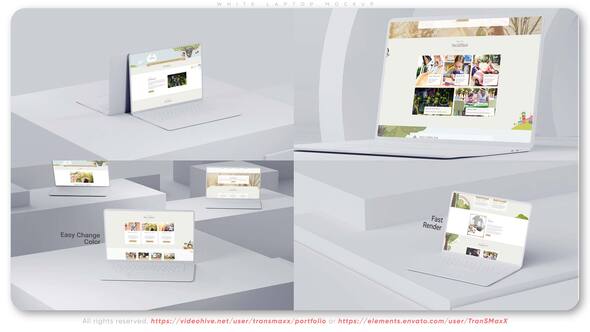 White Laptop Mockup Product Promo template preview