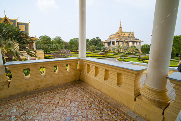 View of Moonlight Pavillion from The Throne Hall at The Royal Palace, Phnom Penh, Cambodia, Southeas