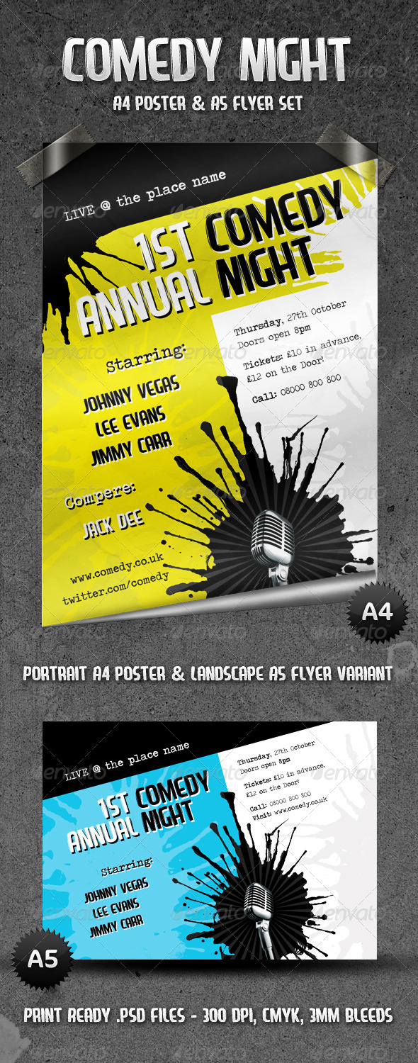 Comedy Night - Flyer & Poster Set - Concerts Events
