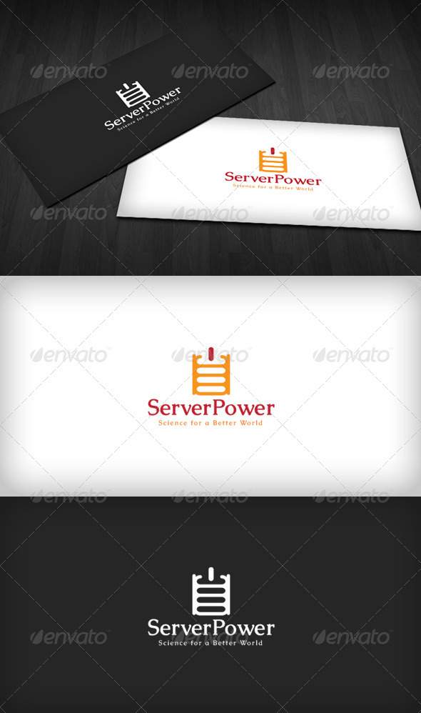 Server Power Logo - Vector Abstract