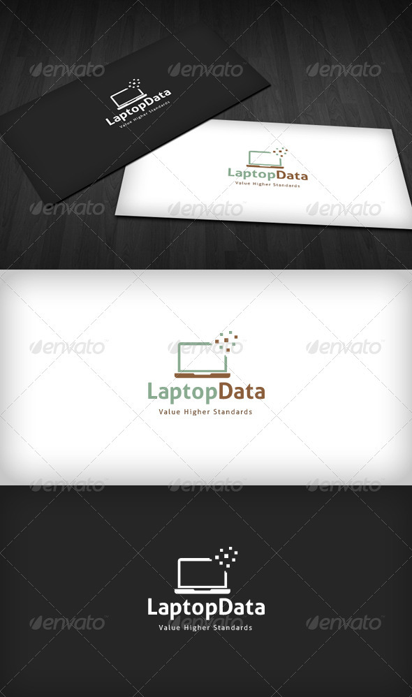 Laptop Data Logo - Symbols Logo Templates