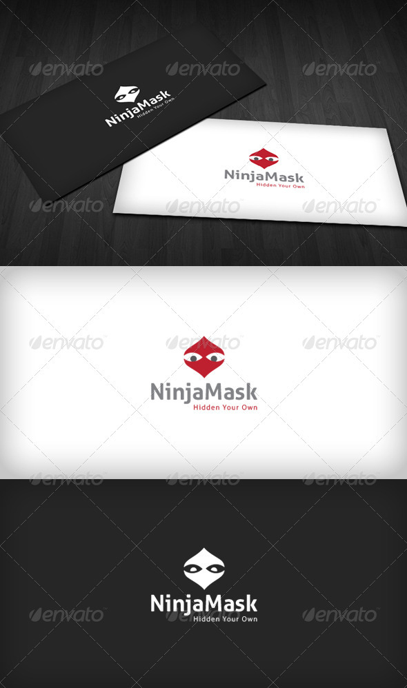 Ninja Mask Logo - Vector Abstract
