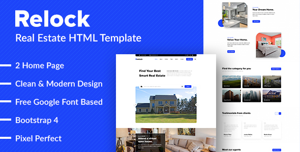 Relock – Creative Real Estate One Page HTML Template