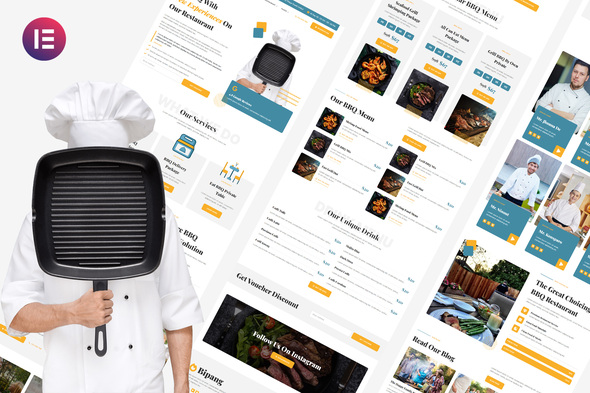 Bipang - BBQ & Grill Restaurant Elementor Template Kit