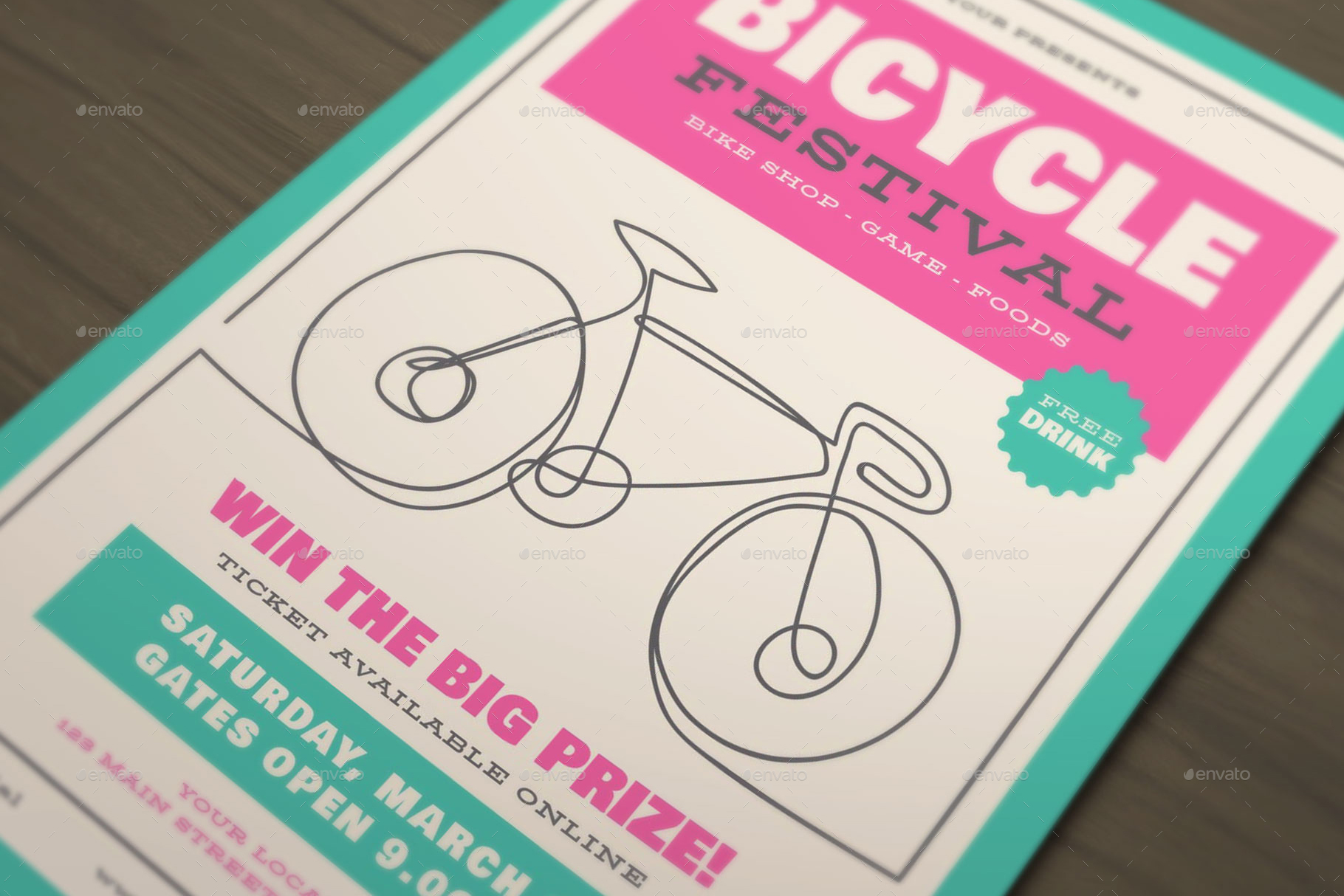 Bicycle Festival Scribble Template Set, Print Templates | GraphicRiver