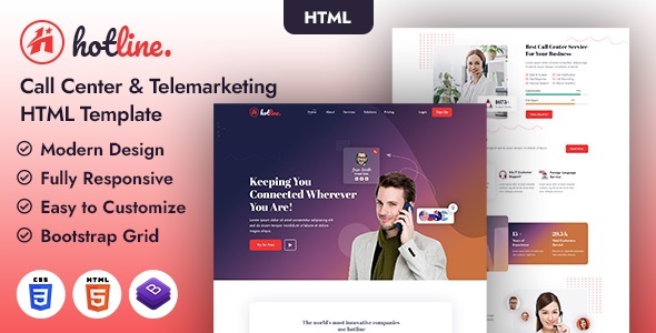 [DOWNLOAD]Hotline | Call Center and Telemarketing HTML Template