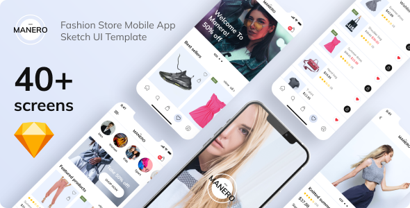 Manero - Fashion App Sketch UI Template