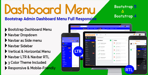 Dashboard Menu - Bootstrap Admin Dashboard Menu Full Responsive
