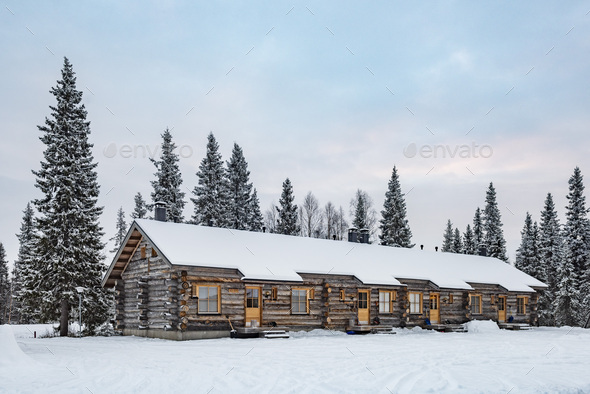 Luxury Cabin in the woods and forest in Akaslompolo, Lapland, Arctic ...