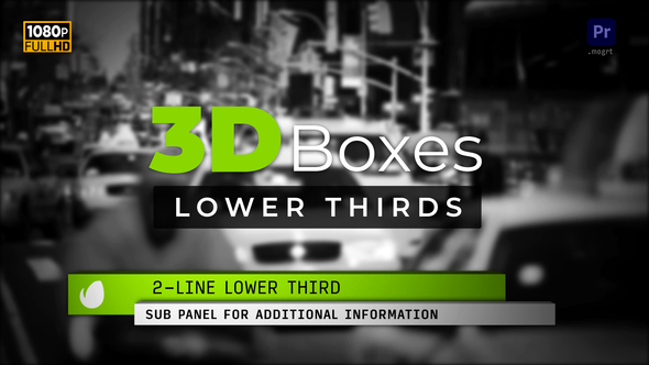 3D Boxes Lower Thirds | MOGRT for Premiere Pro