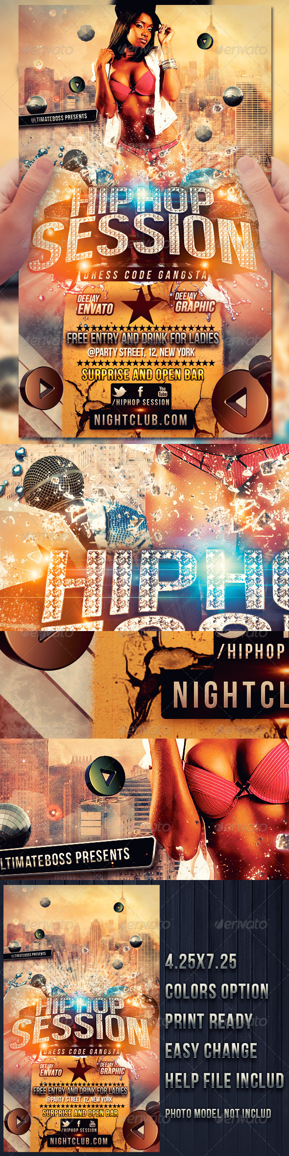 Hip Hop Session - Flyers Print Templates