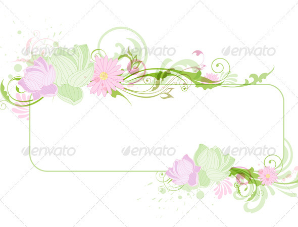 Banner with Lotus - Backgrounds Decorative