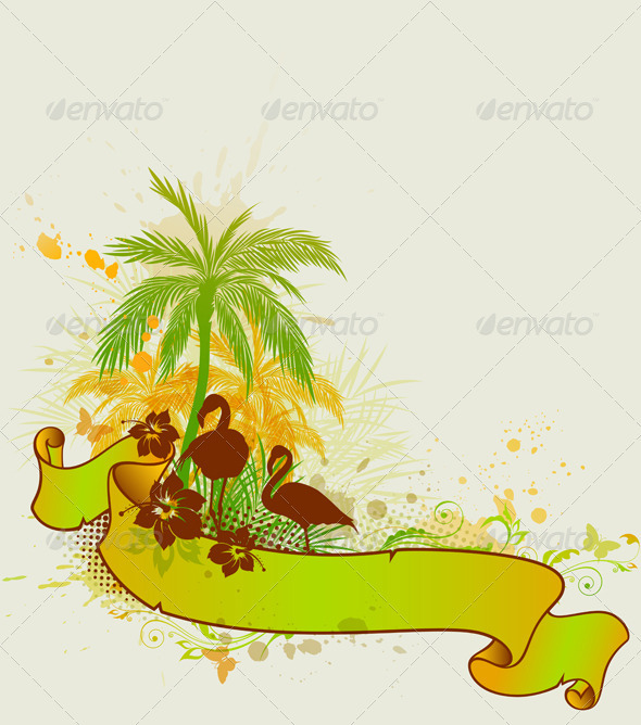 Palms and Flamingo - Seasons Nature