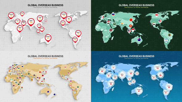 World Map Distribution Overseas Business