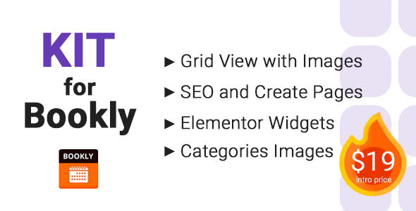 Kit for Bookly - Seo, Grid View with Images, Elementor Widgets