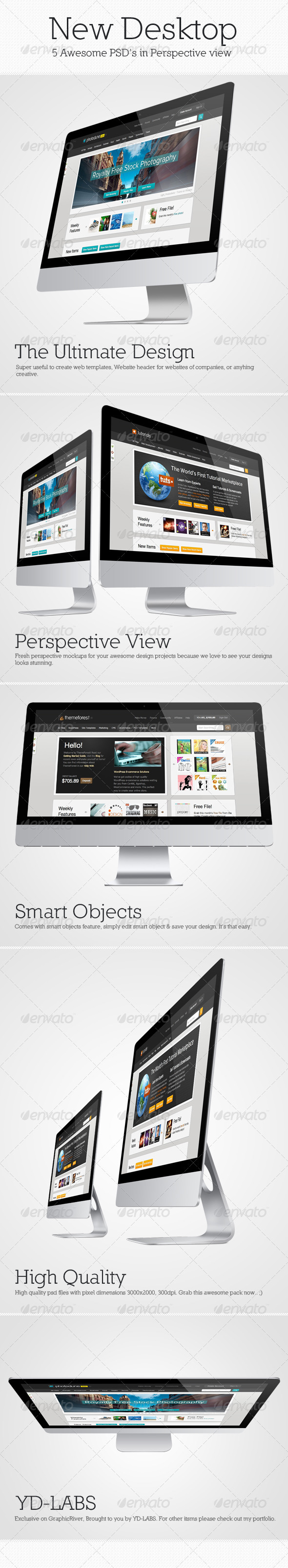 New Desktop Mockup Pack - Monitors Displays