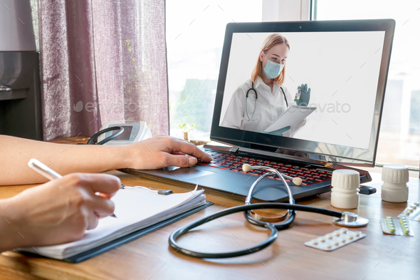 Online Medical insurance. patient enters into a contract policy for medical care online, remotely