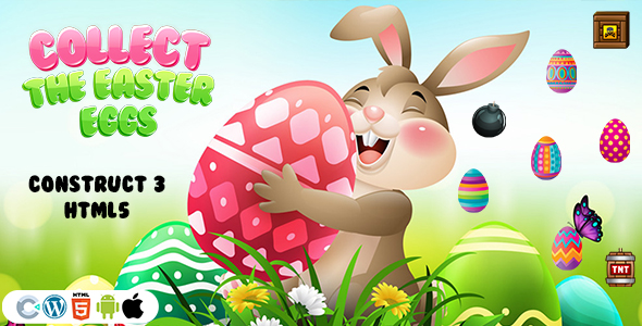 Collect The Easter Eggs Game (Construct 3 | C3P | HTML5) Easter Game