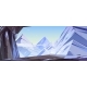 Ice Cave in Mountains Cartoon Background Cavern