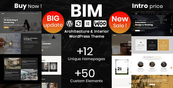 BIM - Architecture & Interior Design Elementor WordPress Theme