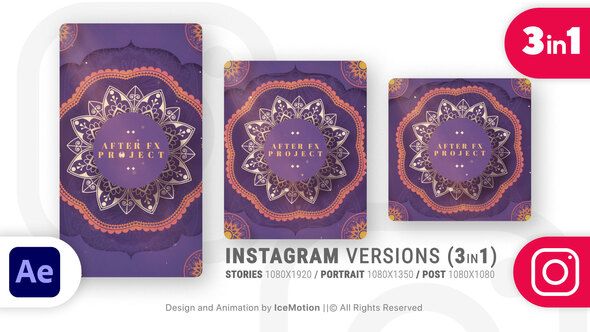 Instagram Ramadan Intro || Ramadan Opener (3 in 1) (BLUE)