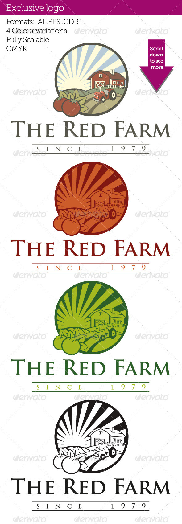 Red Farm - Food Logo Templates