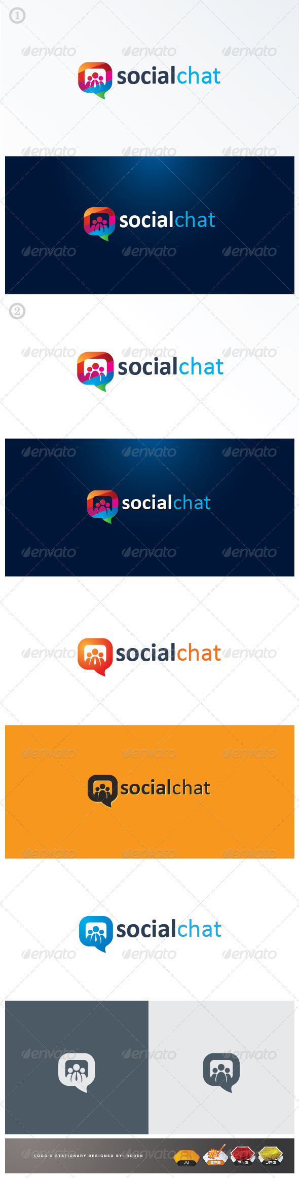 Social Chat Logo - Abstract Logo Templates