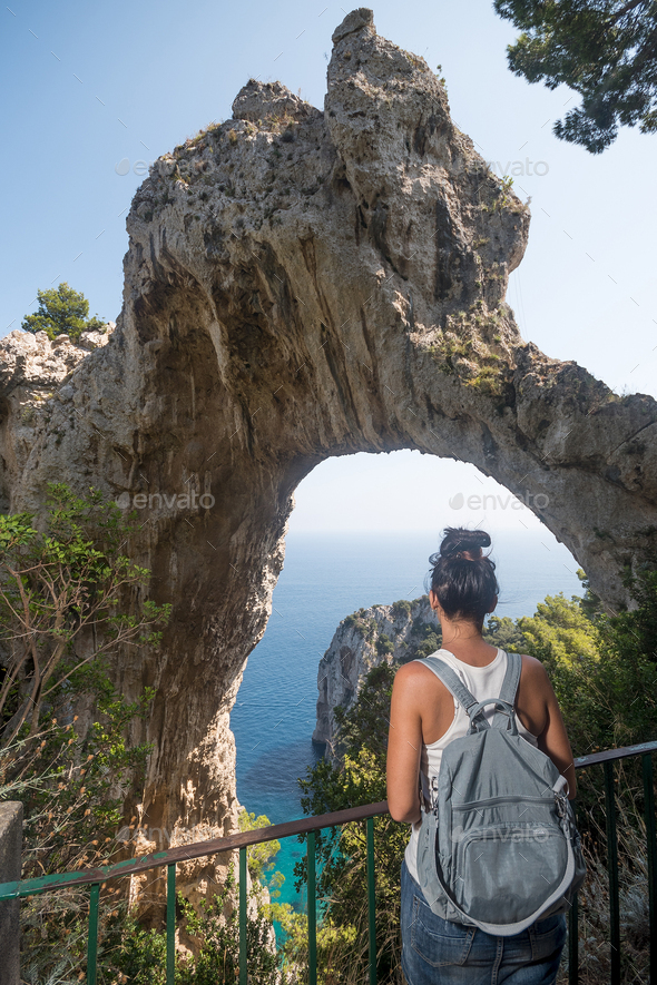 Woman Looking To A Natural Capri, Italy Stock Photo By, 53% OFF