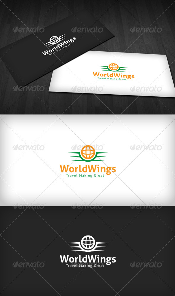 World Wings Logo - Vector Abstract