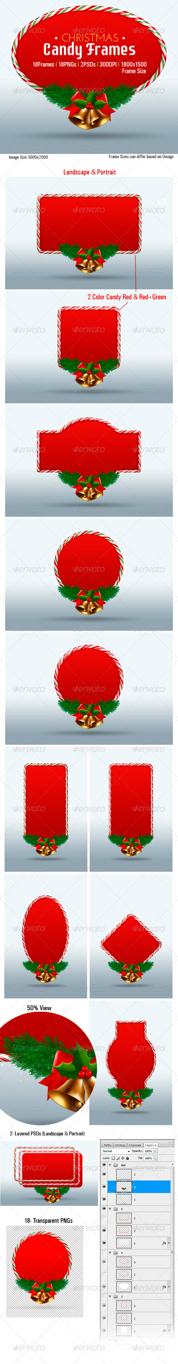 Christmas Candy Frames - Miscellaneous Backgrounds