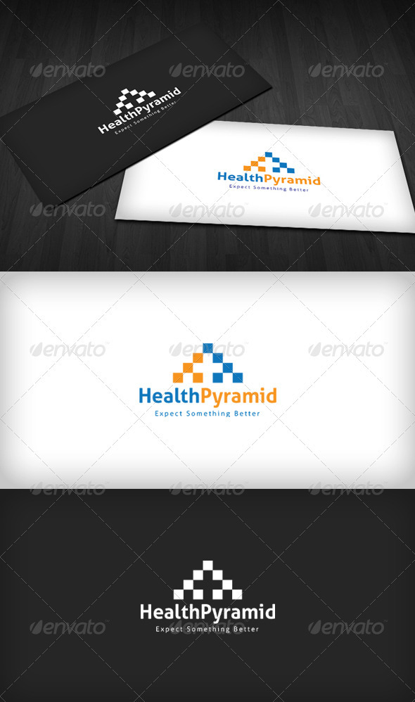 Health Pyramid Logo - Vector Abstract