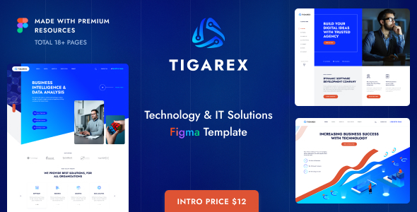 Tigarex - Technology & IT Solutions Figma Template