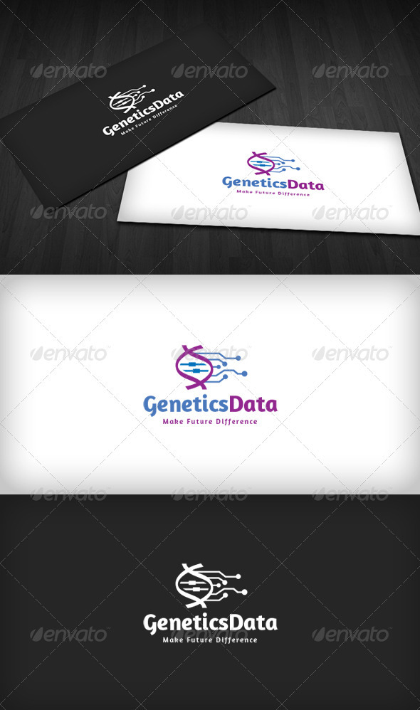 Genetics Data Logo - Vector Abstract