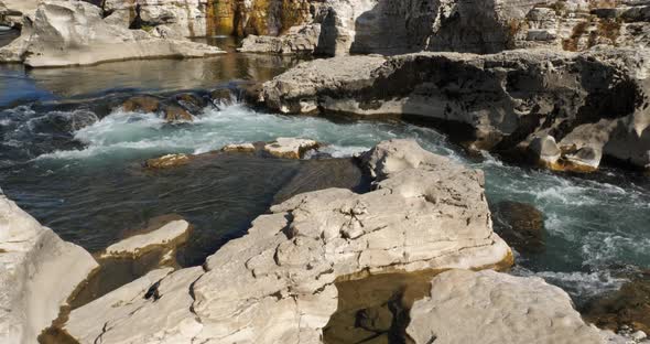 The Sautadet waterfalls, river Ceze, La Roque sur Ceze, Gard department,Occitanie, France alt