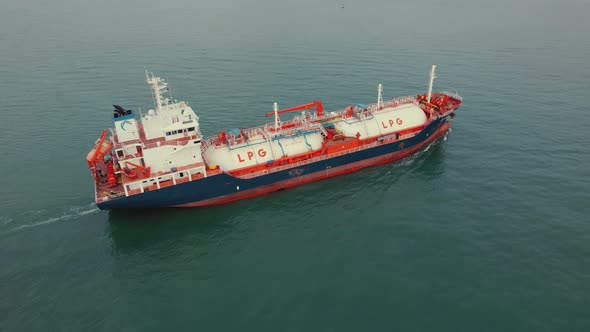 LPG Gas Ship in Black Sea Batumi Adjara Georgia alt
