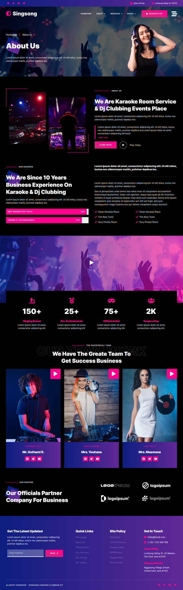 Singsong - Karaoke Rooms & Dj Clubbing Elementor Template Kit by wirastudio