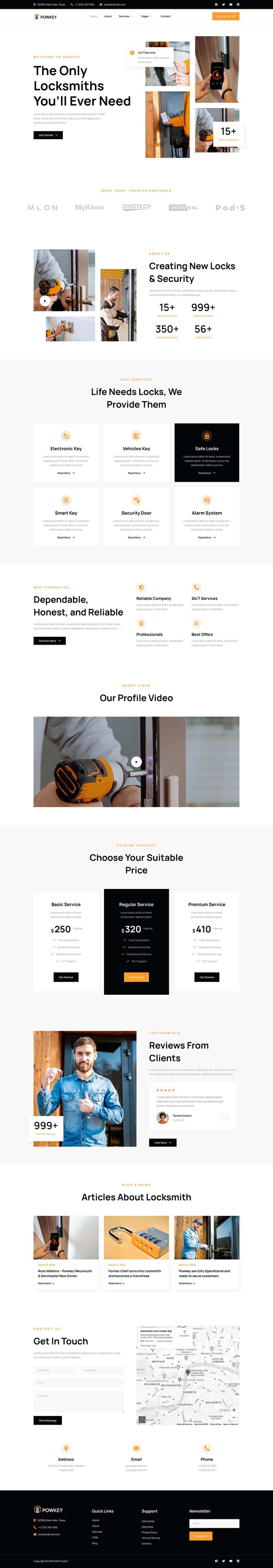 Powkey - Locksmith & Security System Elementor Template Kit