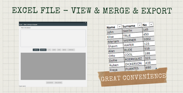 Excel File - View & Merge & Export