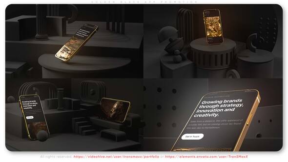 Golden Black App Promotion Product Promo template preview