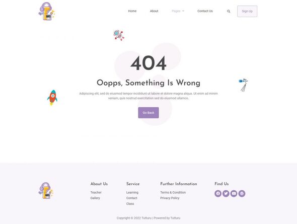 Tutturu E-Learning Service Elementor Template Kit