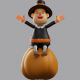 3D Thanksgiving Pilgrim Man Cartoon Design Set