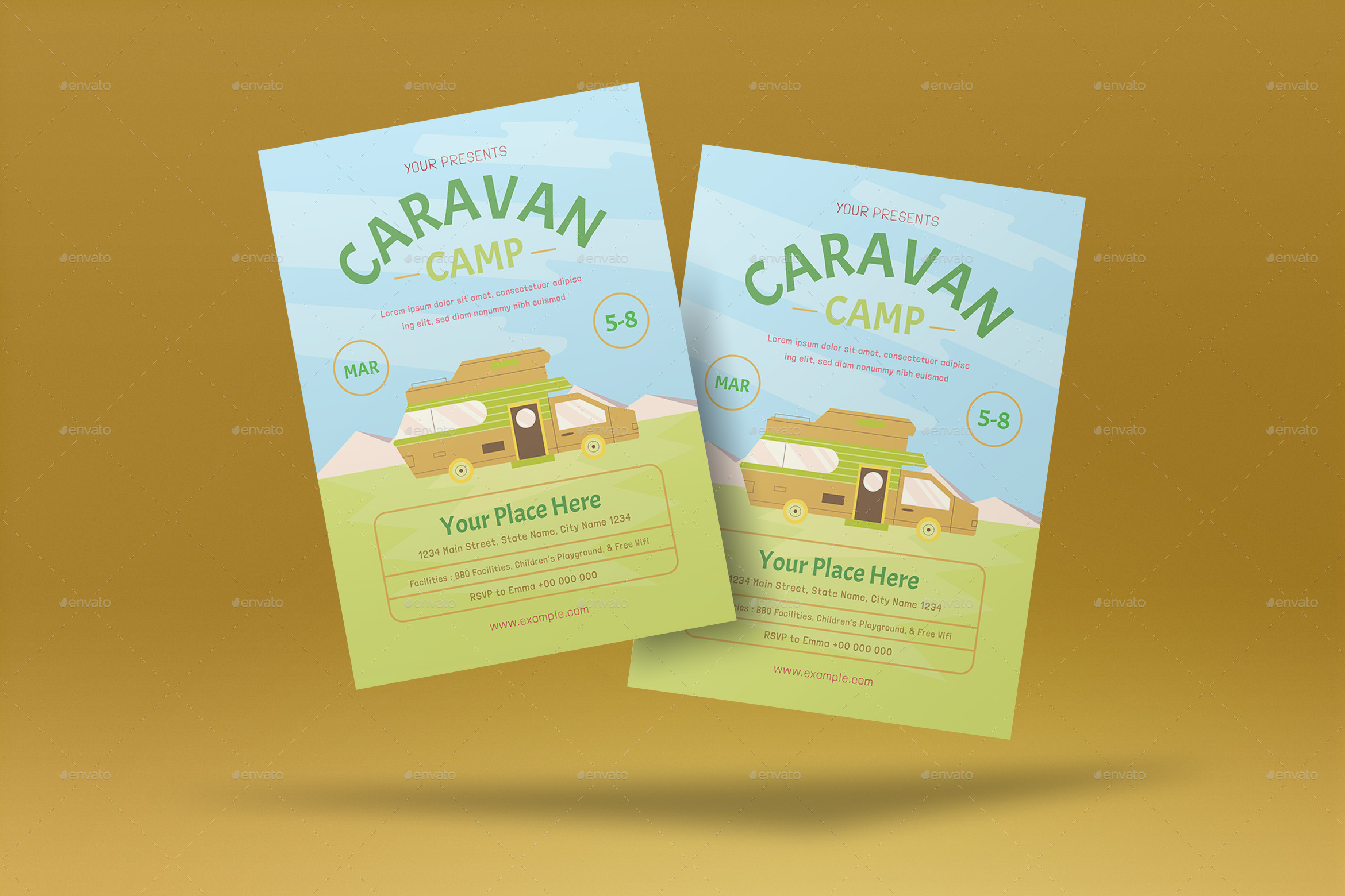 Caravan Camp Flyer, Print Templates GraphicRiver