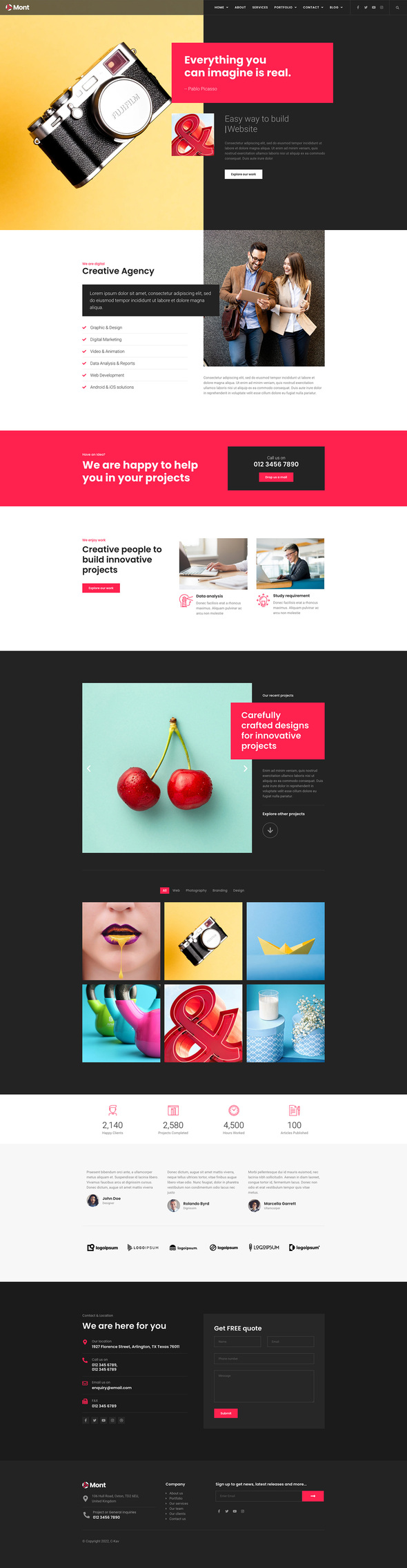 Mont - Agency Elementor Template kit by C-Kav | ThemeForest