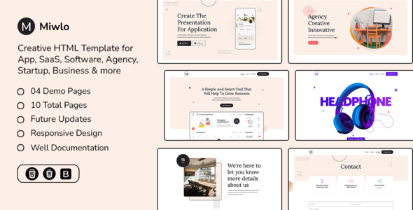 Miwlo - Landing Page HTML Template