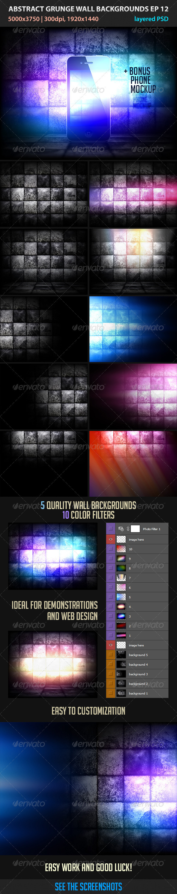 Abstract Grunge Wall Backgrounds ep 12 - Abstract Backgrounds