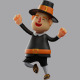 3D Thanksgiving Pilgrim Man Cartoon Design with different expression