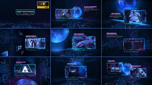 Digital Tech Integrated Slideshow 4K Video Displays template preview