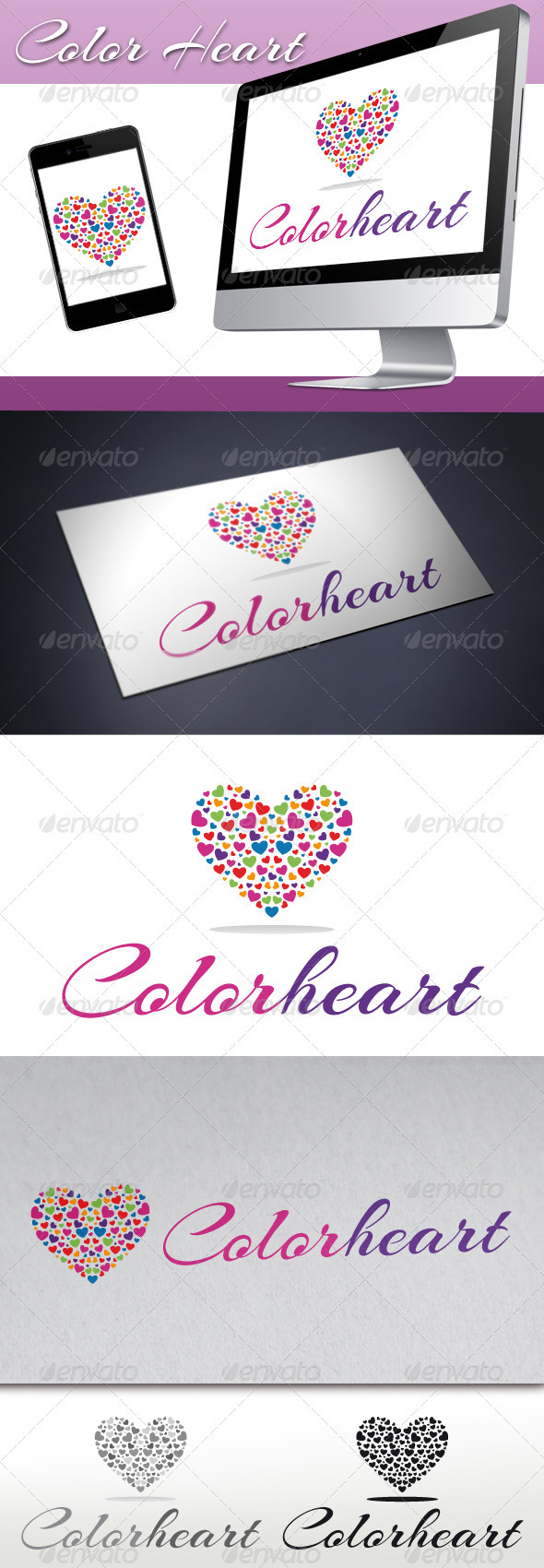 Love Color Heart Logo - Symbols Logo Templates