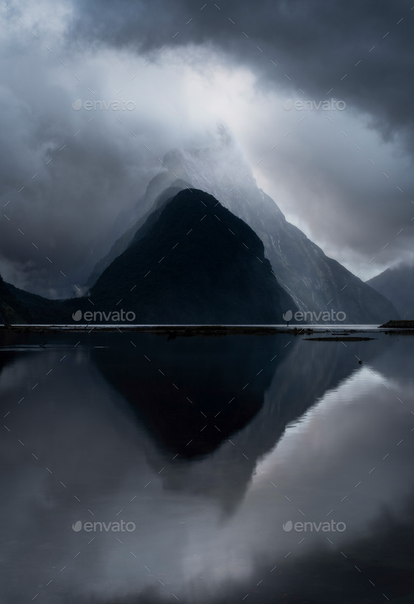 The Mood of the Milford Sound - Stock Photo - Images